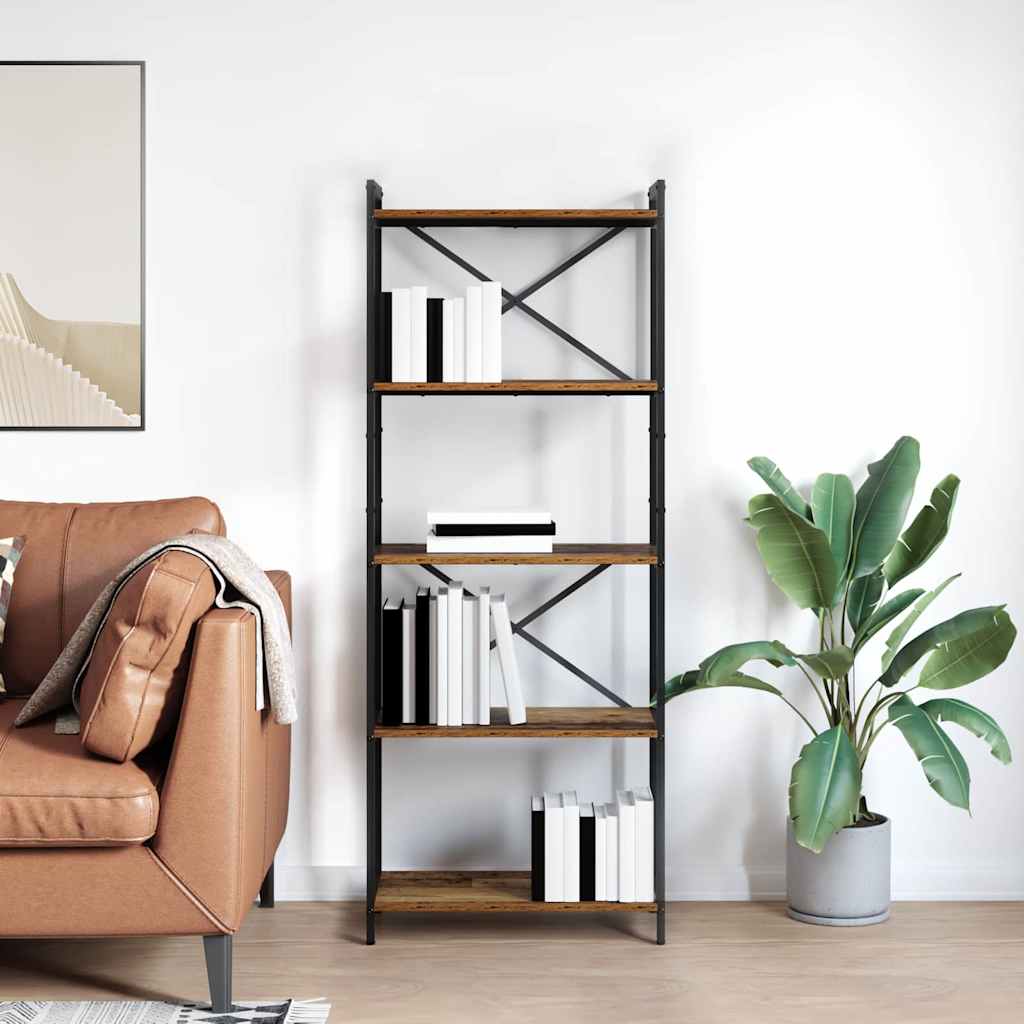Bogreol Gammelt træ 60 x 30 x 155 cm Konstrueret træ
