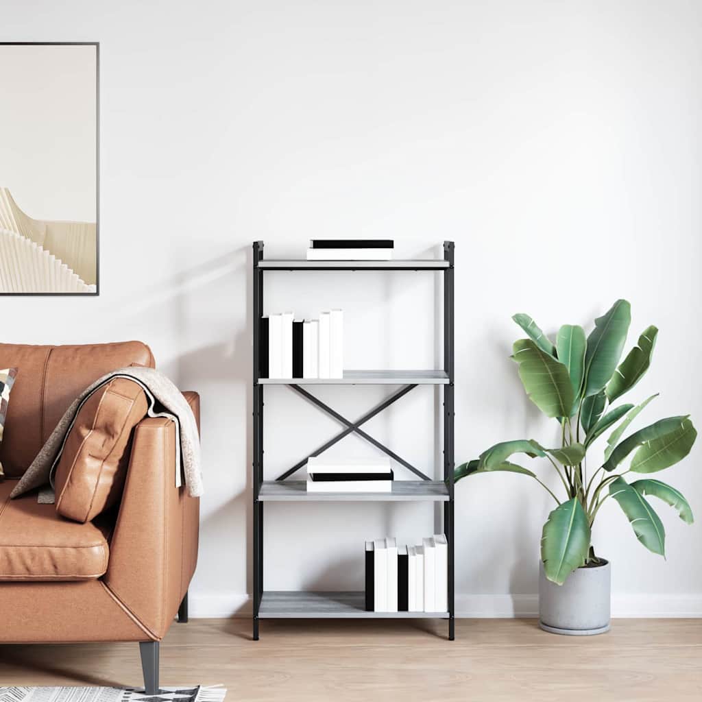 Bogreol Grå sonoma-eg 60 x 30 x 120 cm Konstrueret træ