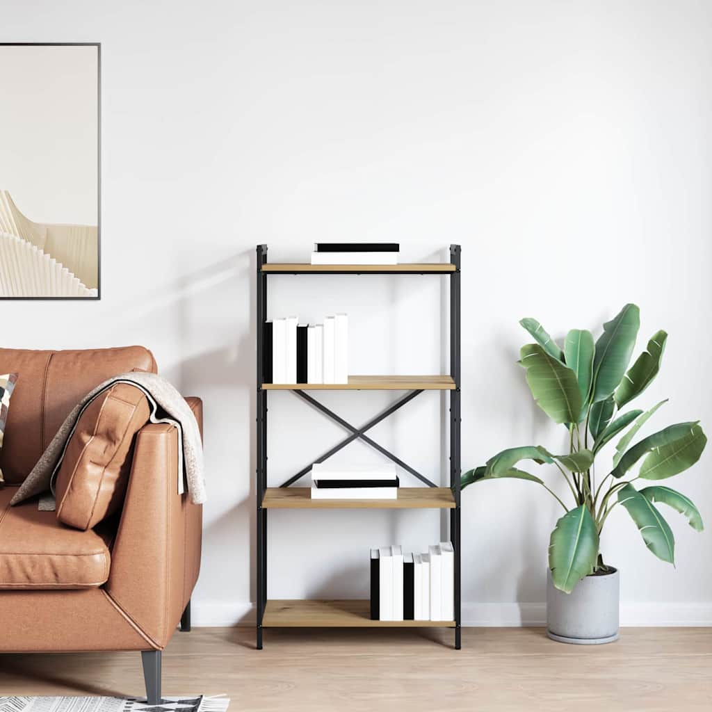 Bogreol 60 x 30 x 120 cm Konstrueret træ Artisan Egetræ