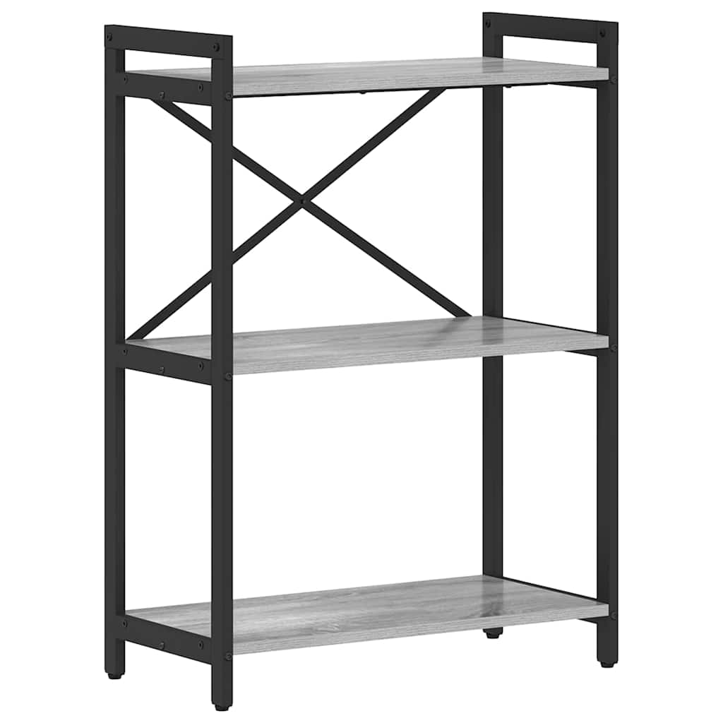 Bogreol 60 x 30 x 85 cm Konstrueret træ Grå sonoma-eg