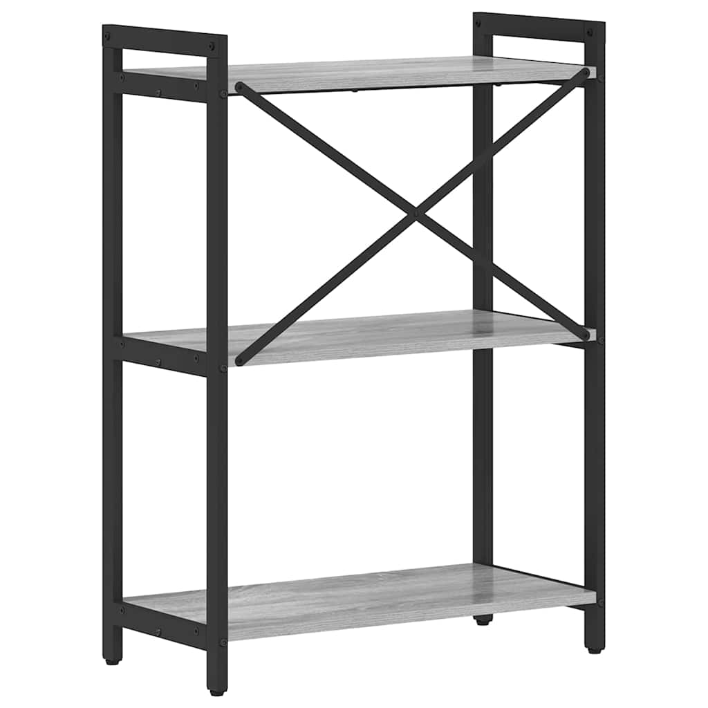 Bogreol 60 x 30 x 85 cm Konstrueret træ Grå sonoma-eg