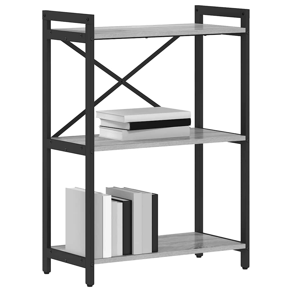 Bogreol 60 x 30 x 85 cm Konstrueret træ Grå sonoma-eg