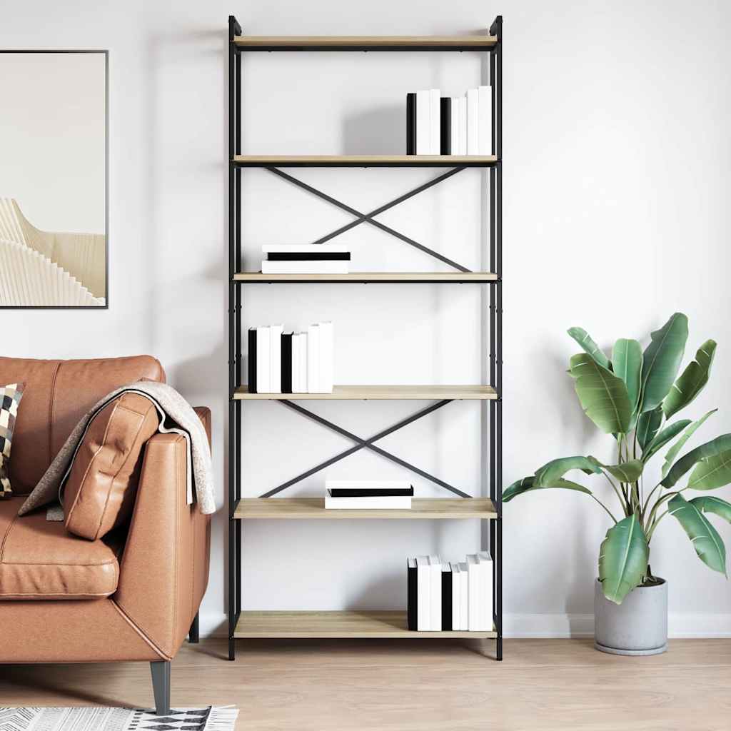 Bogreol Sonoma eg 80 x 30 x 189,5 cm Konstrueret træ