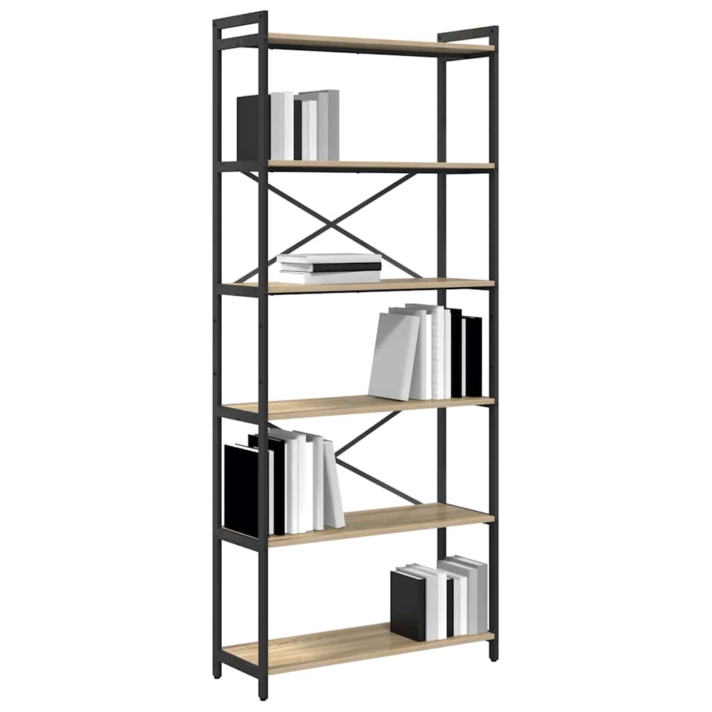 Bogreol Sonoma eg 80 x 30 x 189,5 cm Konstrueret træ