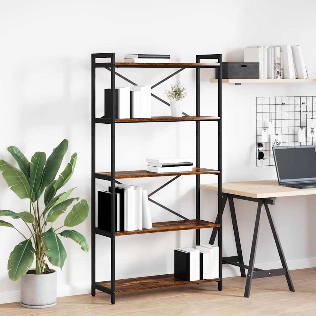 Bogreol Røget eg 80 x 30 x 155 cm Konstrueret træ