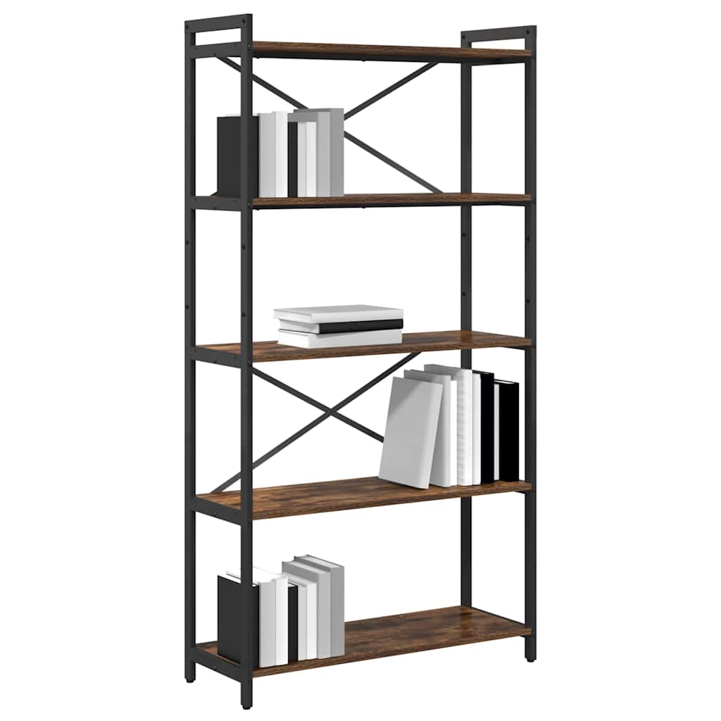Bogreol Røget eg 80 x 30 x 155 cm Konstrueret træ