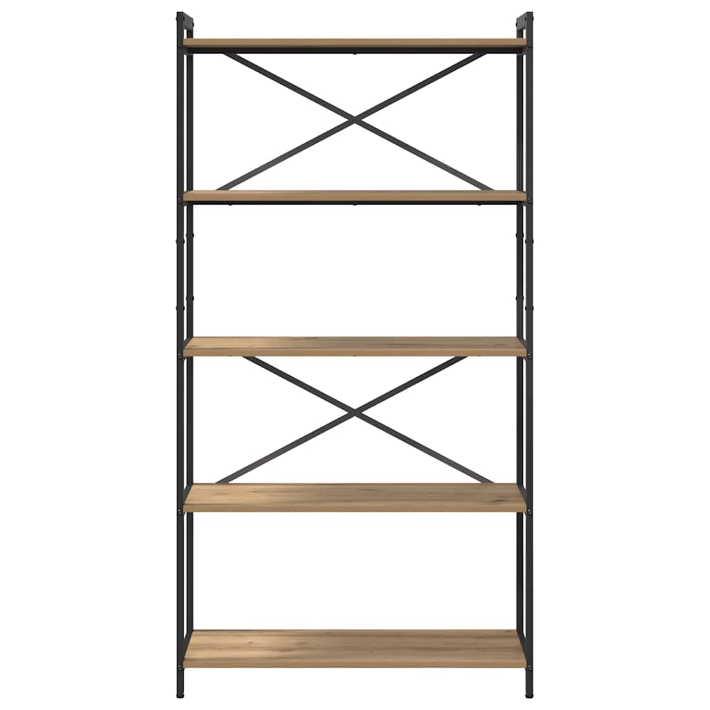 Bogreol 80 x 30 x 155 cm Konstrueret træ Artisan Egetræ