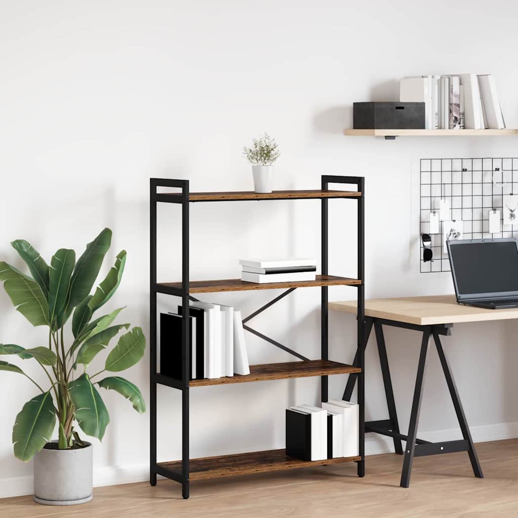 Bogreol 80 x 30 x 120 cm Konstrueret træ Gammelt træ billede
