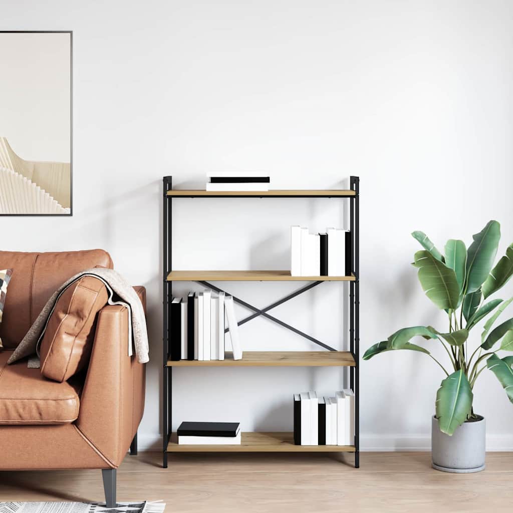 Bogreol 80 x 30 x 120 cm Konstrueret træ Artisan Egetræ