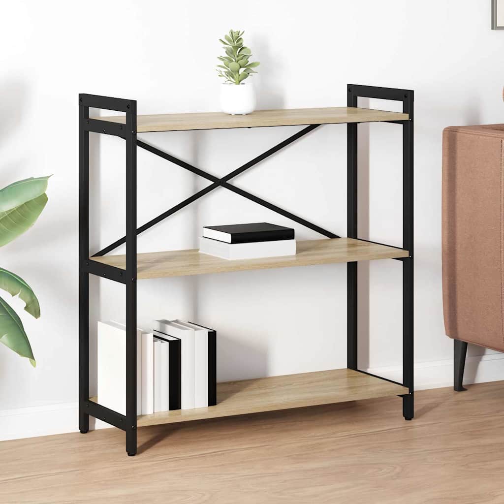 Bogreol 80 x 30 x 85 cm Konstrueret træ Sonoma eg