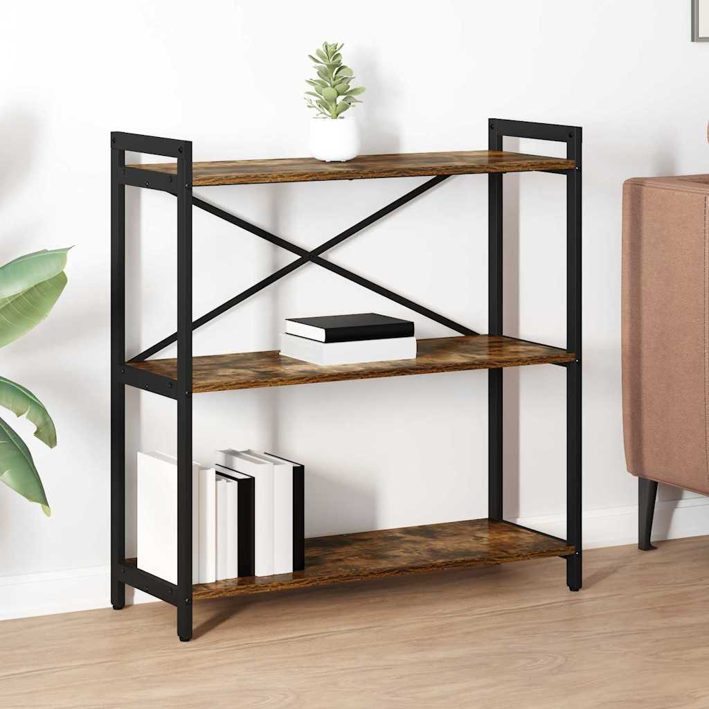 Bogreol 80 x 30 x 85 cm Konstrueret træ Røget eg billede