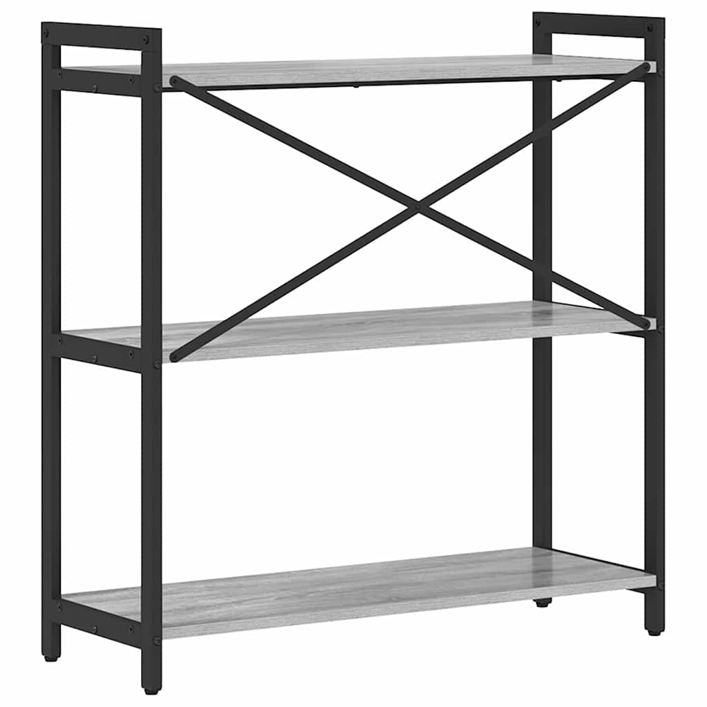 Bogreol 80 x 30 x 85 cm Konstrueret træ Grå sonoma-eg