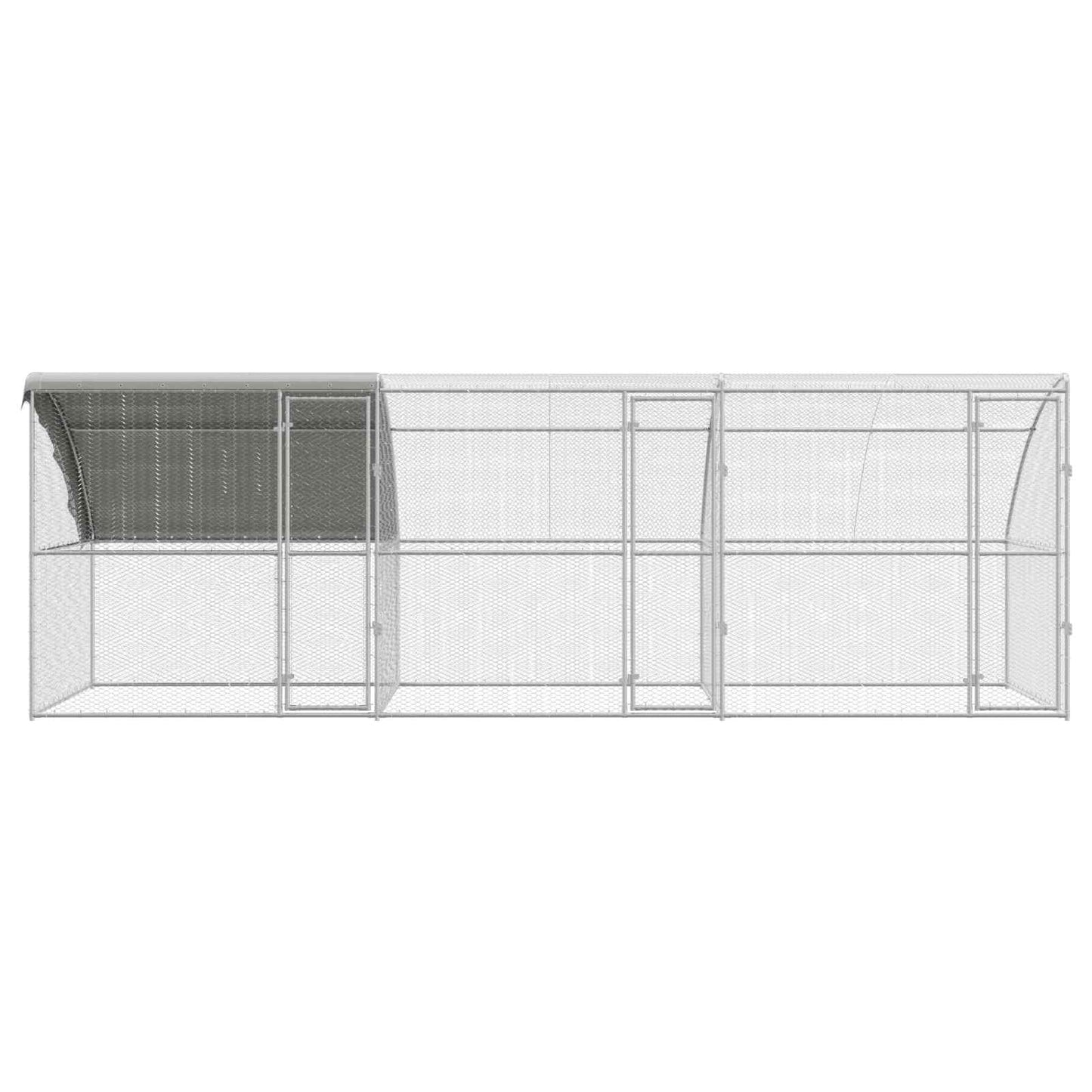 Hønsebur 3 stk. Sølv 600 x 200 x 200 cm Stål og PE