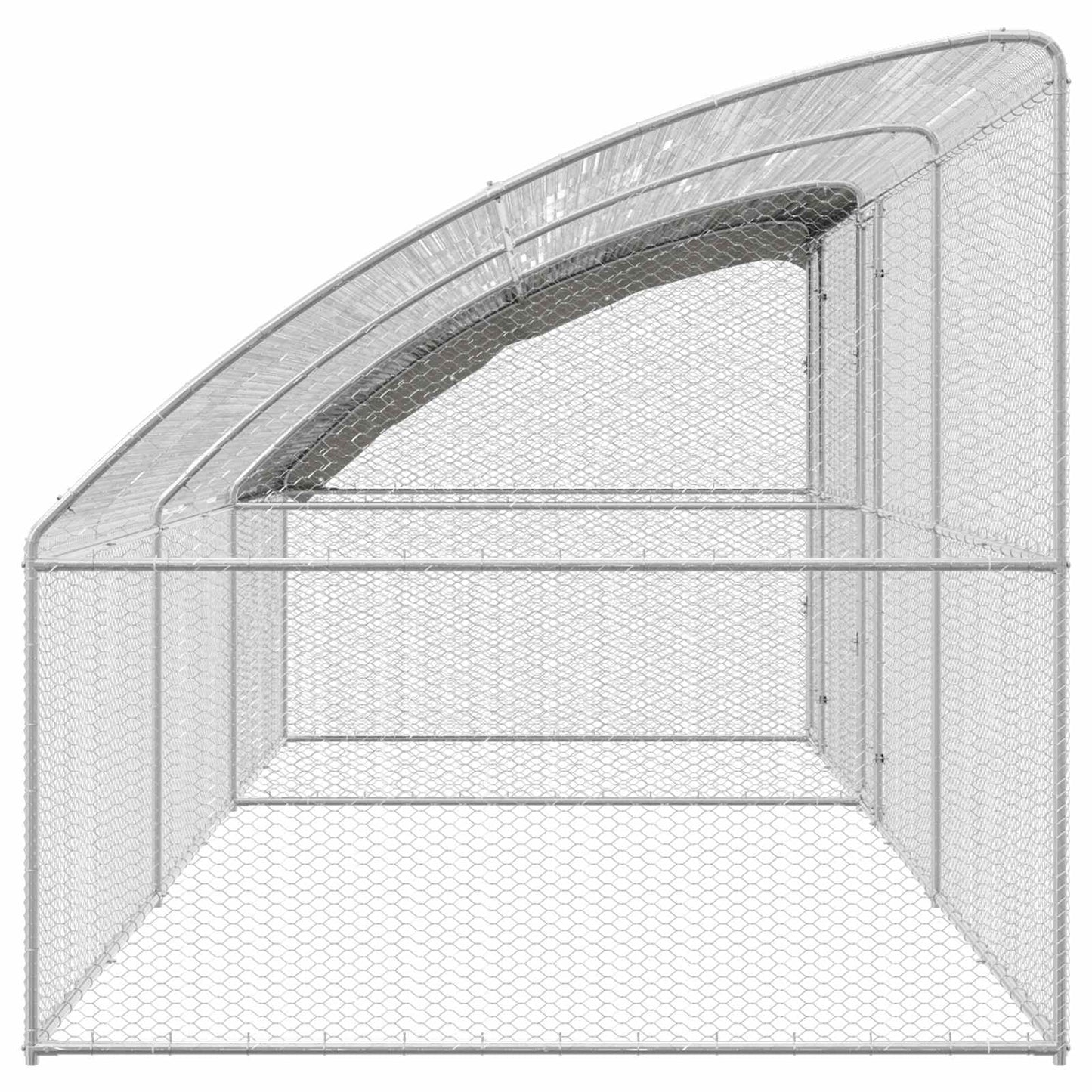 Hønsebur 3 pcs Sølv 600 x 200 x 200 cm Stål og PE