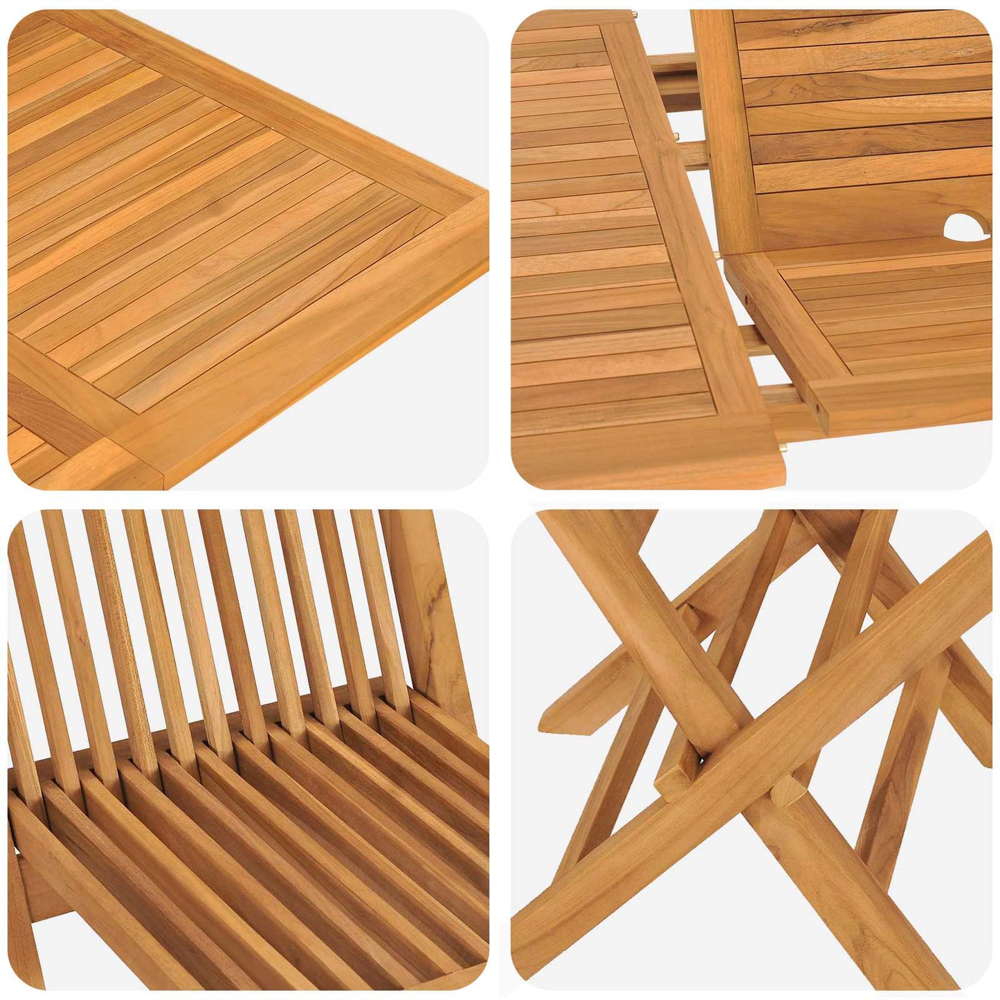 Have Spisebordssæt 5 pcs Brun Massiv Teaktræ
