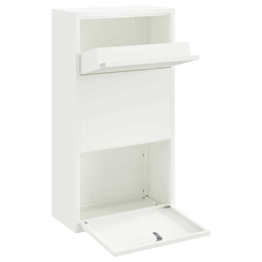Pakke drop boks med opbevaring Hvid 44 x 22 x 82 cm Stål