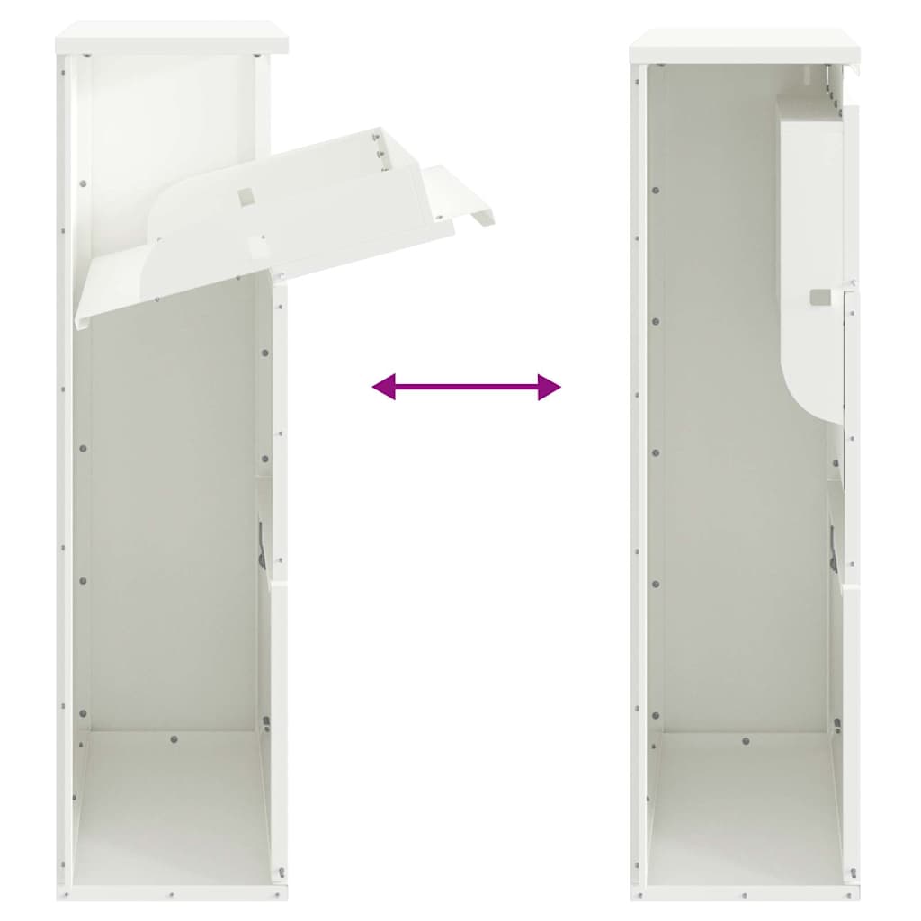 Pakke drop boks med opbevaring Hvid 44 x 22 x 82 cm Stål
