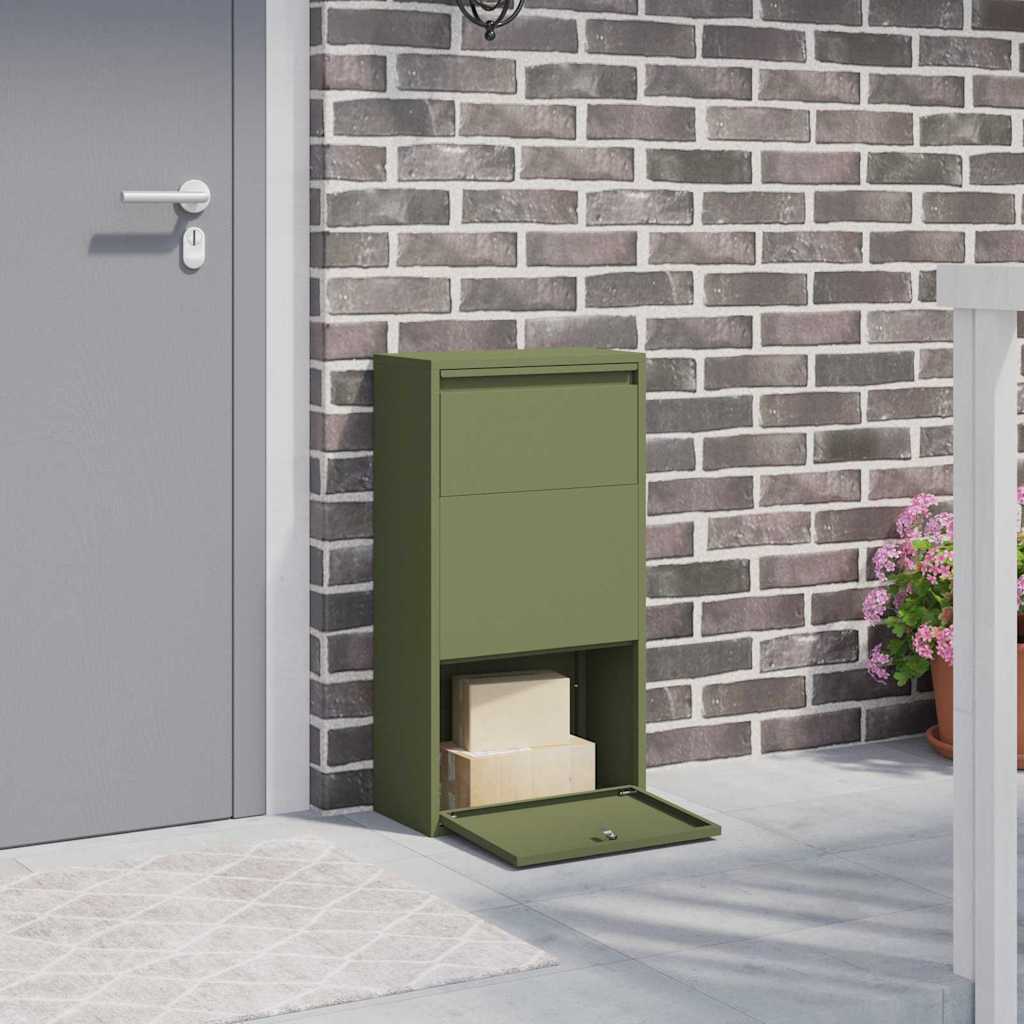 Pakke drop boks med opbevaring Oliven grøn 44 x 22 x 82 cm Stål billede