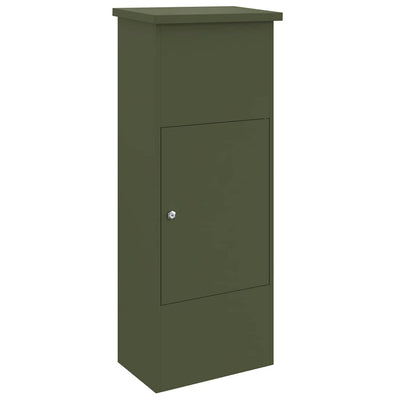 Pakke drop boks med dør Olivengrøn 44,5 x 29 x 110,5 cm Stål