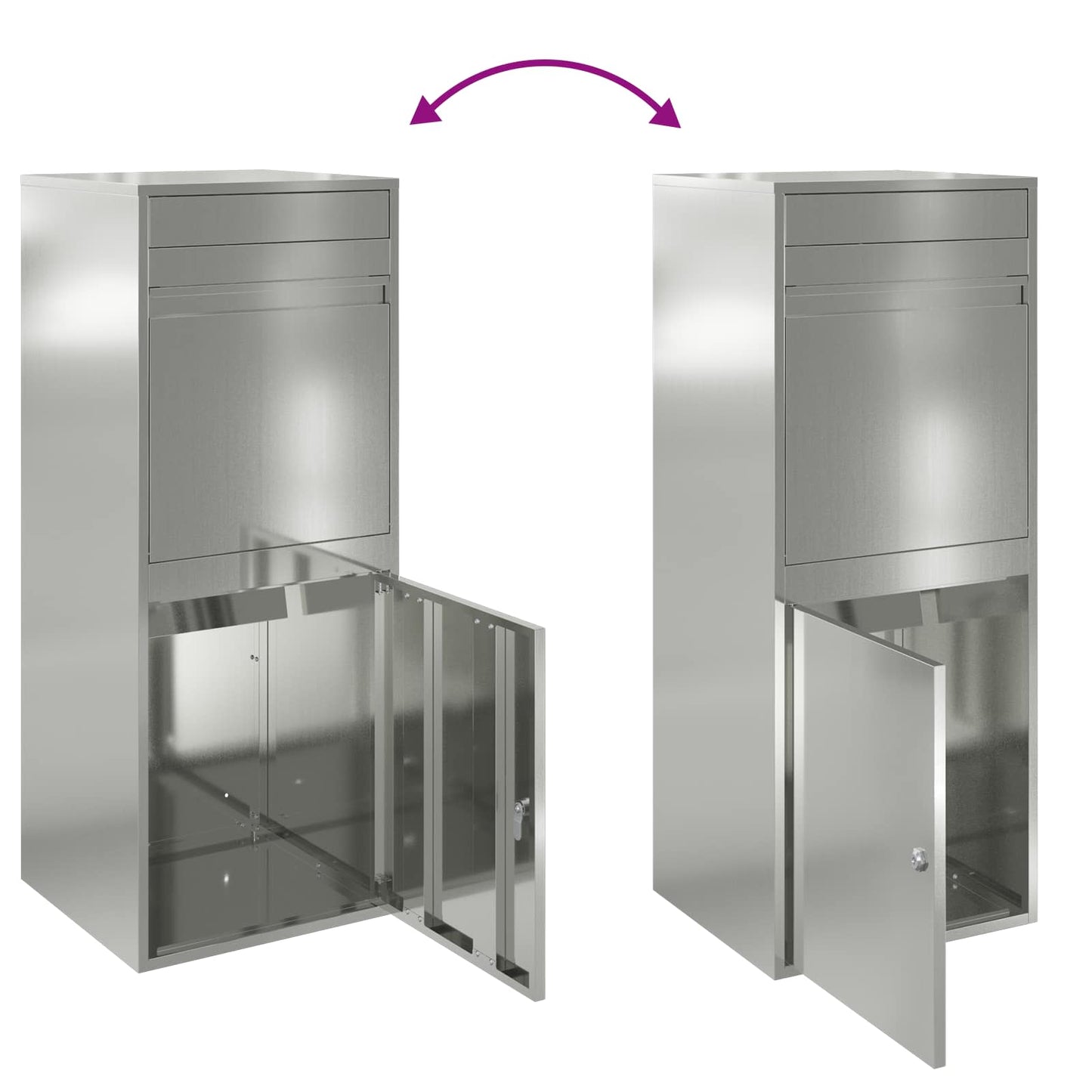 Pakke drop boks Sølv 47,5 x 38 x 59 cm Galvaniseret stål