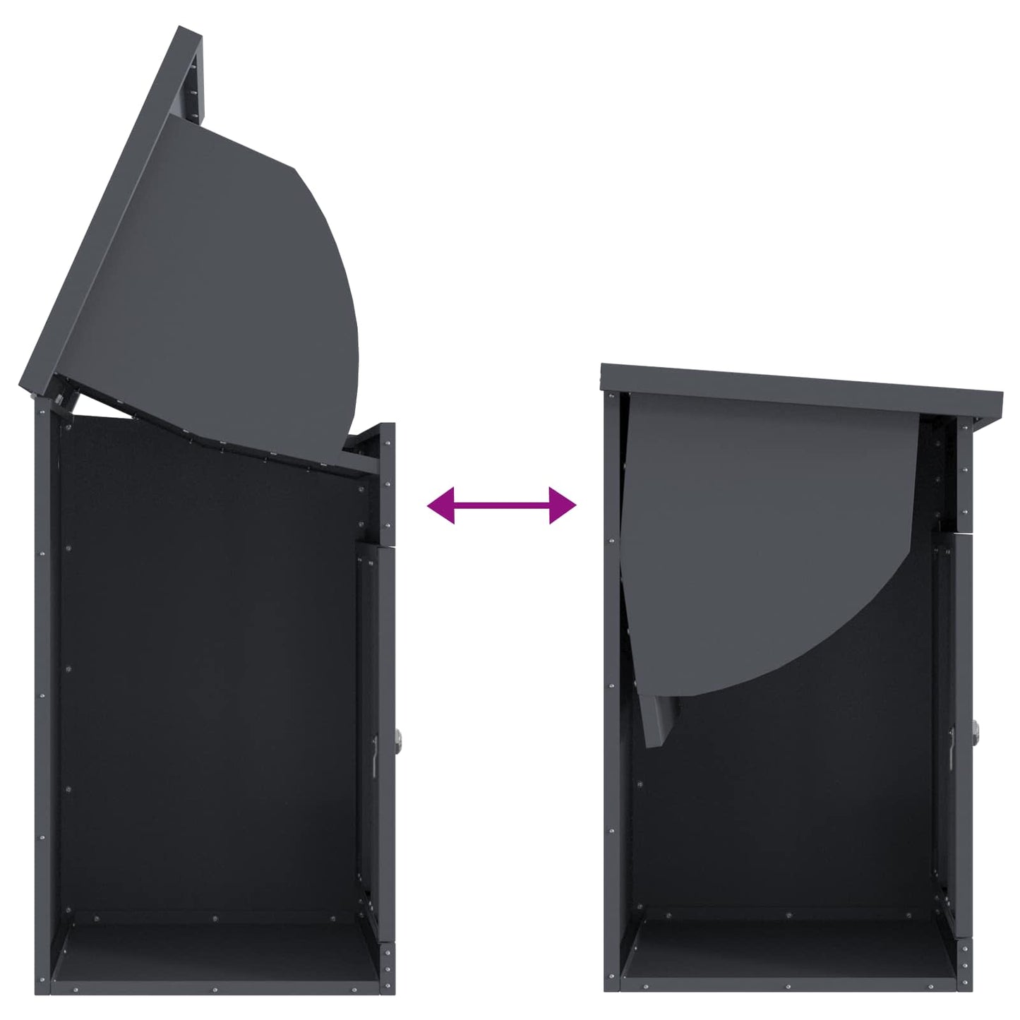 Pakke drop boks med opbevaring Antracit 47,5 x 38 x 59 cm Stål