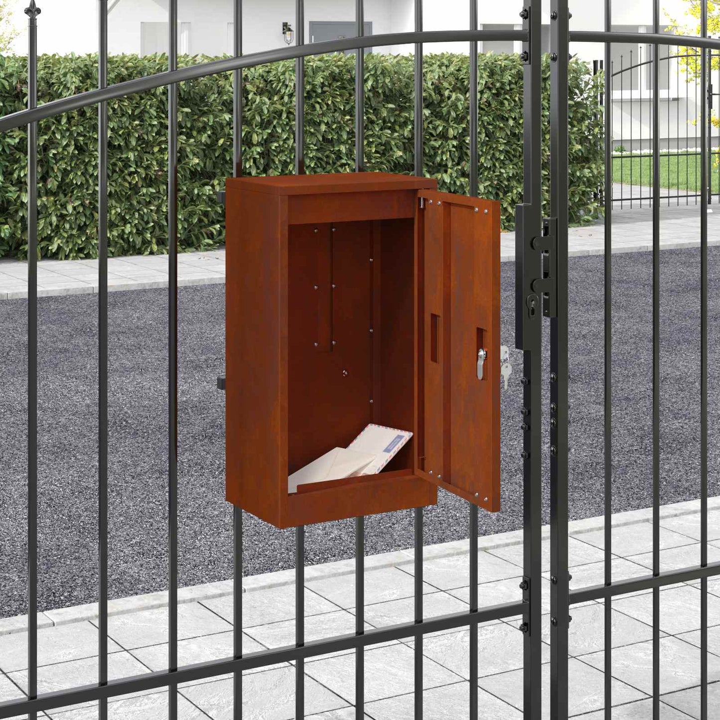 postkasse med opbevaring Rusten 30 x 20 x 55 cm Cortenstål