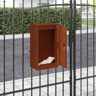postkasse med opbevaring Rusten 30 x 20 x 55 cm Cortenstål