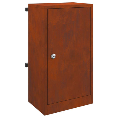 postkasse med opbevaring Rusten 30 x 20 x 55 cm Cortenstål