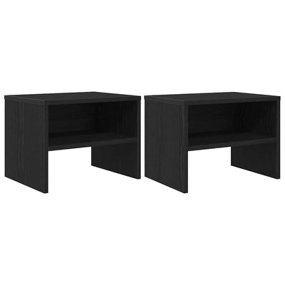 Natskab 2 pcs Sort eg 40 x 40 x 30 cm Konstrueret træ