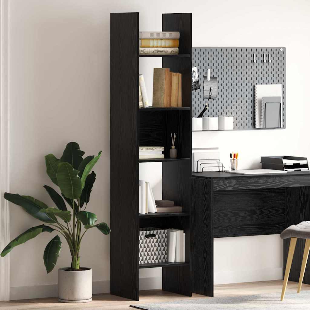 Bogskab Sort eg 40 x 35 x 180 cm Konstrueret træ