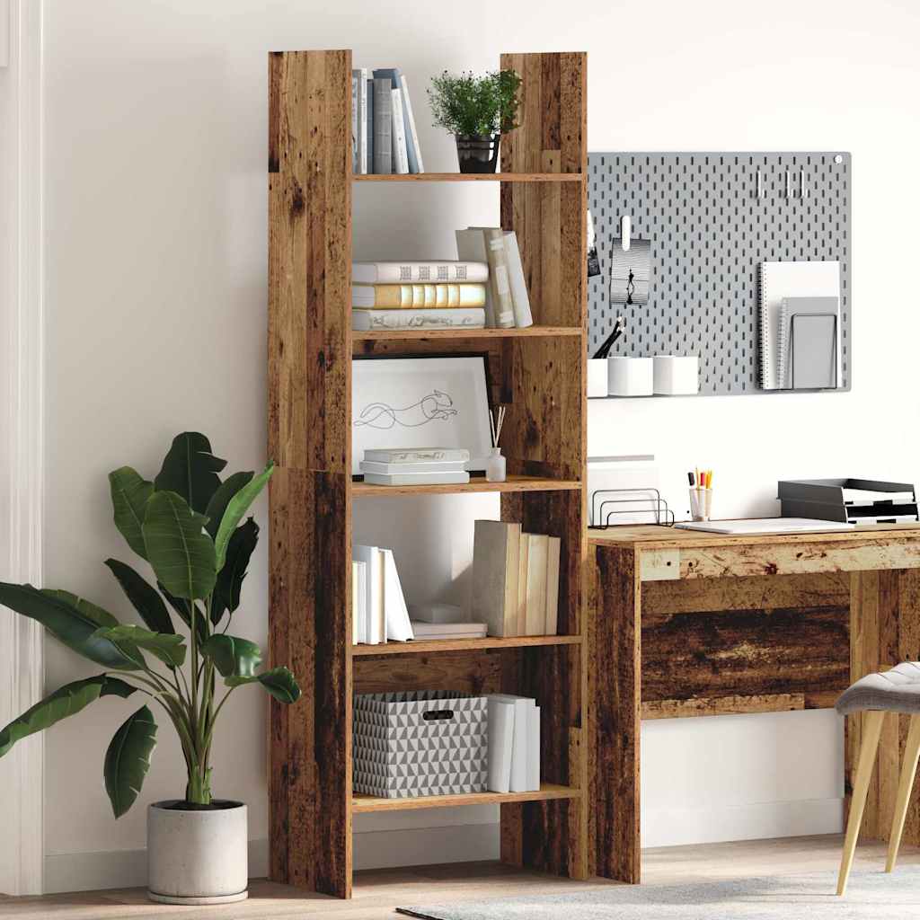 Bogskab Gammelt træ 60 x 35 x 180 cm Konstrueret træ billede