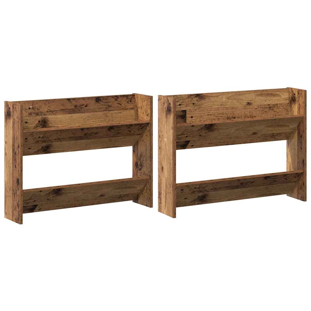 Sko skab 2 pcs Gammelt træ 80 x 18 x 60 cm Konstrueret træ