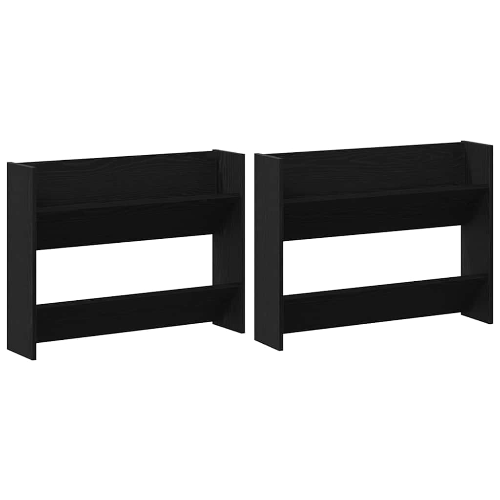 Sko skab 2 pcs Sort eg 83 x 18 x 60 cm Konstrueret træ