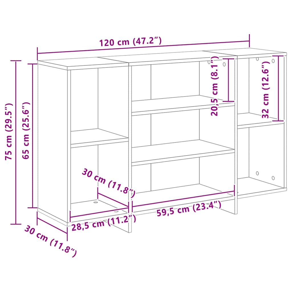 Sideboard Artisan Egetræ 120 x 30 x 75 cm Konstrueret træ