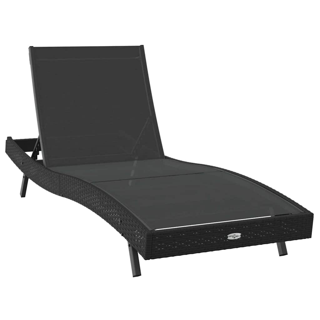 Solstol 3 pcs Sort 197 x 70 x 82 cm polyrattan