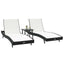 Solstol 3 pcs Sort og Hvid 197 x 70 x 82 cm polyrattan