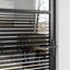 Glasdør Stribet Sort 76 x 3,5 x 201,5 cm Aluminium