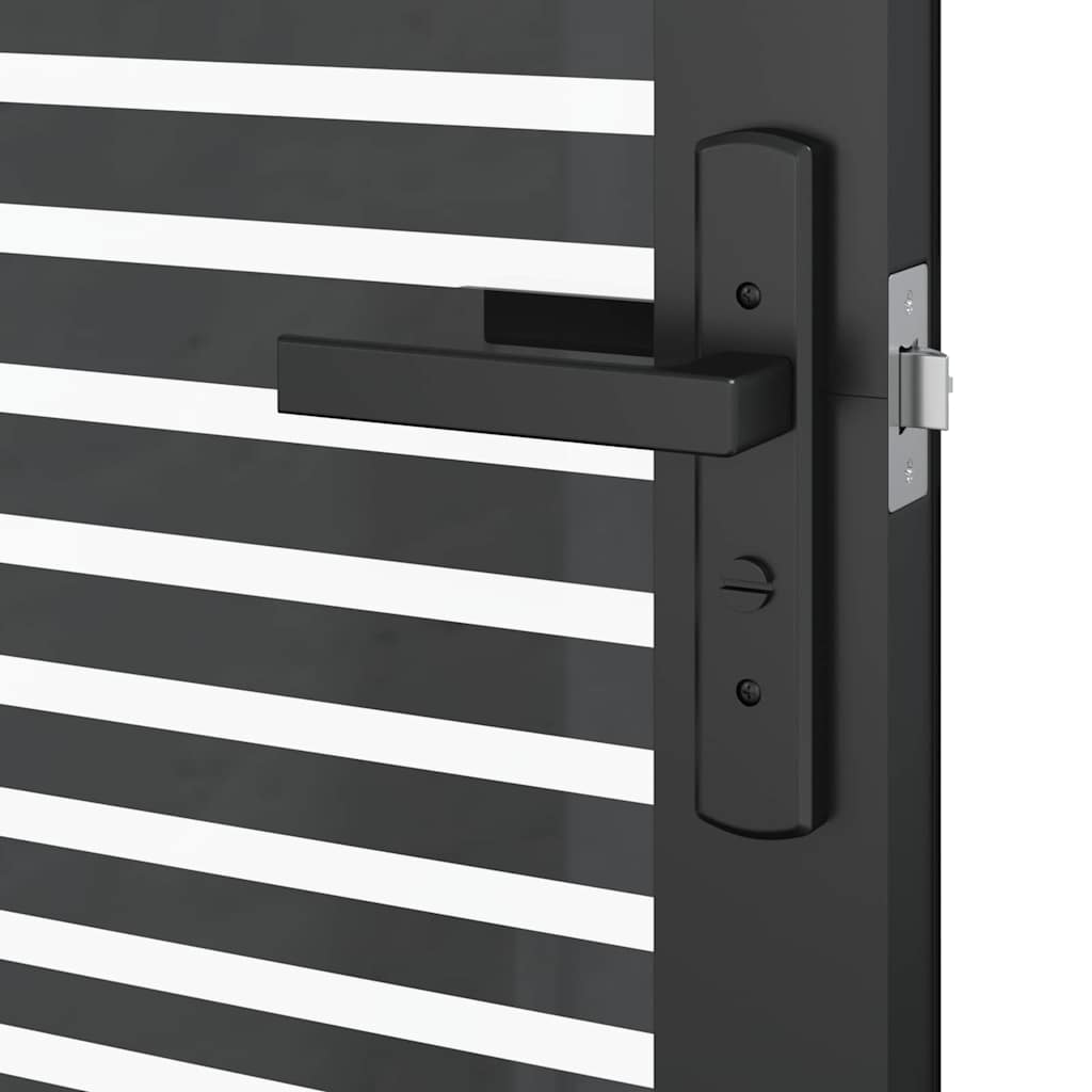 Glasdør Stribet Sort 83 x 3,5 x 201,5 cm Aluminium