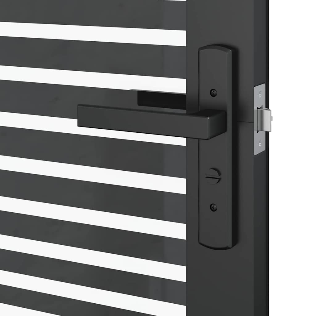 Glasdør Stribet Sort 93 x 3,5 x 201,5 cm Aluminium