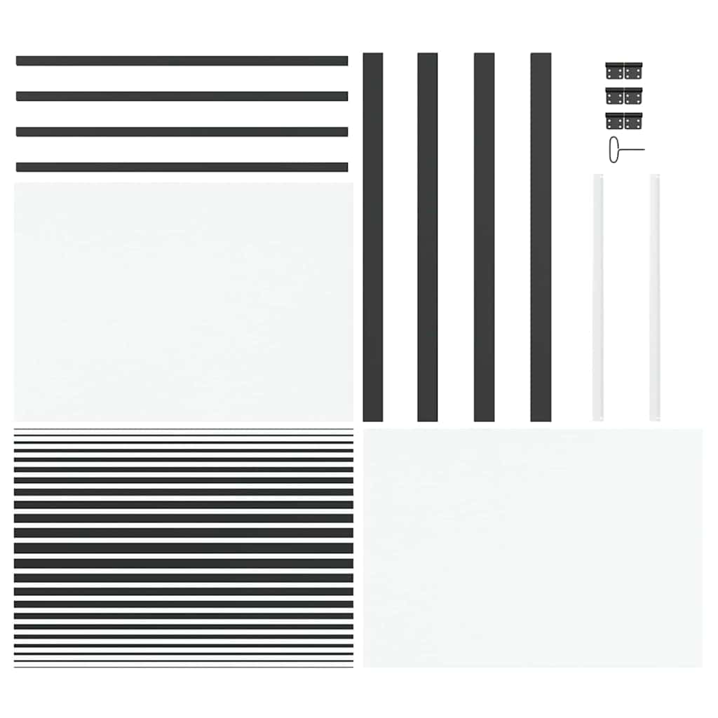 Glasdør Stribet Sort 102,5 x 3,5 x 201,5 cm Aluminium