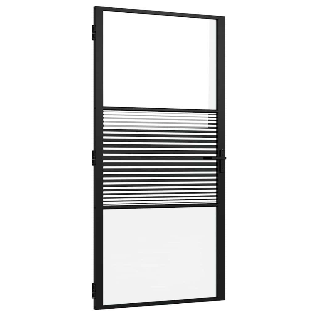 Glasdør Stribet Sort 102,5 x 3,5 x 201,5 cm Aluminium