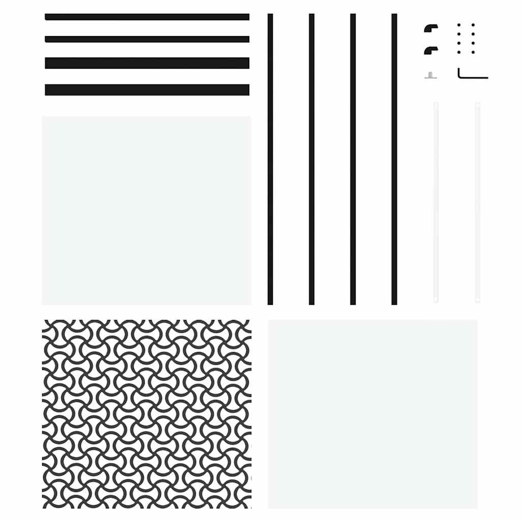 Glasdør Fretwork Sort 76 x 2 x 205 cm Aluminium
