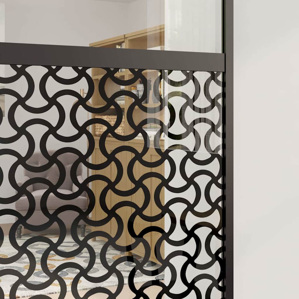 Glasdør Fretwork Sort 76 x 2 x 205 cm Aluminium
