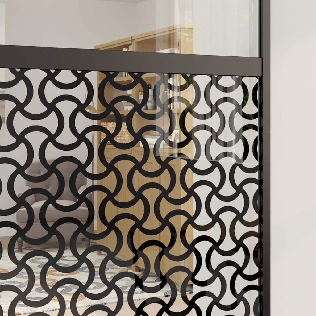 Glasdør Fretwork Sort 90 x 2 x 205 cm Aluminium
