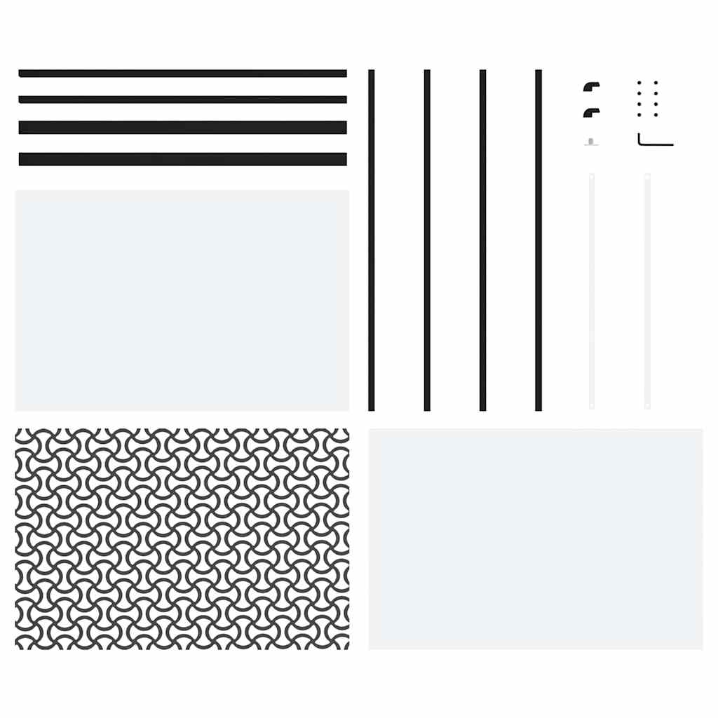 Glasdør Fretwork Sort 102,5 x 2 x 205 cm Aluminium