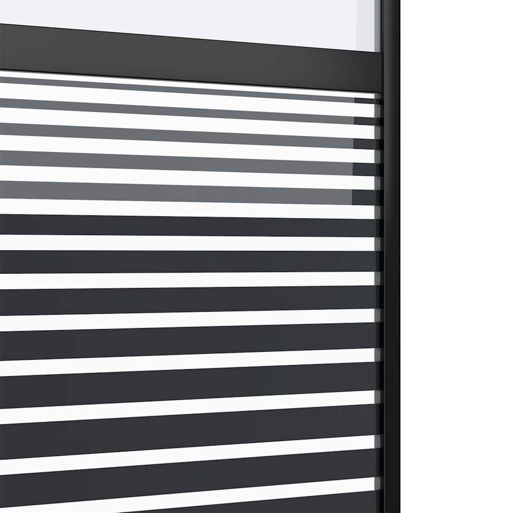 Glasdør Stribet Sort 76 x 2 x 205 cm Aluminium