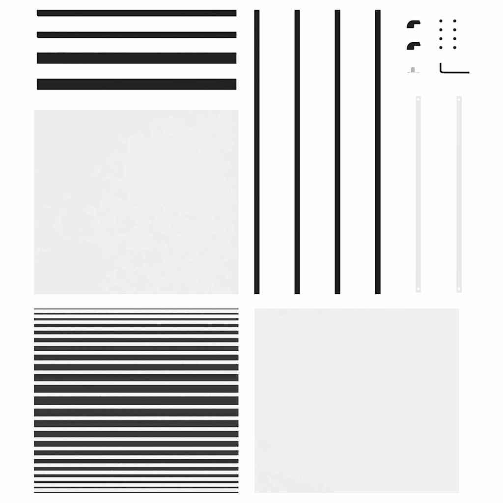 Glasdør Stribet Sort 76 x 2 x 205 cm Aluminium