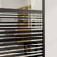 Glasdør Stribet Sort 76 x 2 x 205 cm Aluminium