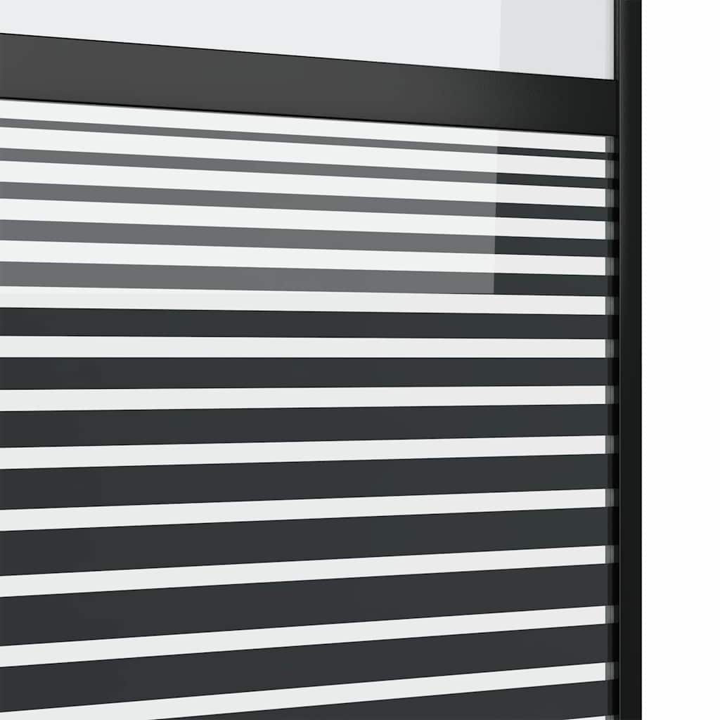 Glasdør Stribet Sort 90 x 2 x 205 cm Aluminium