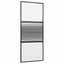 Glasdør Stribet Sort 90 x 2 x 205 cm Aluminium